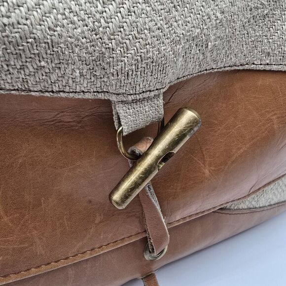 Messenger Bag Brown Linen Leather Legal Breifcase Toggle Shoulder Kender Gear - Picture 5 of 16